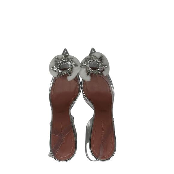 Amina Muaddi Begum Slingback PVC Clear Heel in Transparent - Picture 8 of 12